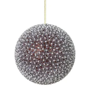 10" Chocolate Acrylic Beaded Foil Styrofoam Christmas Ball Ornament