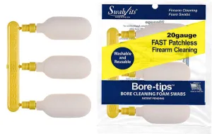 (12 Bag Case) 20 Gauge Gun Cleaning Bore-tips® by Swab-its® Barrel Cleaning Swabs: 41-0020-12-2