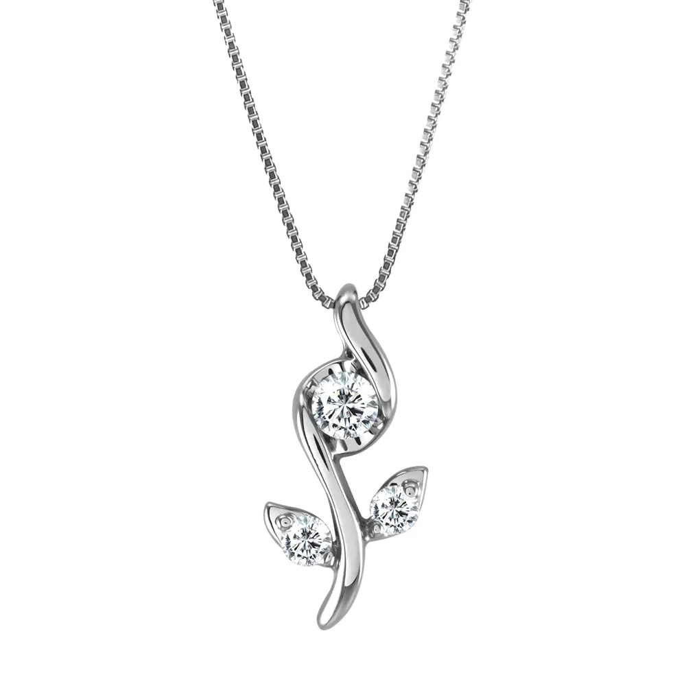 18ct White Gold 0.25ct Diamond Sirena Flower Necklace