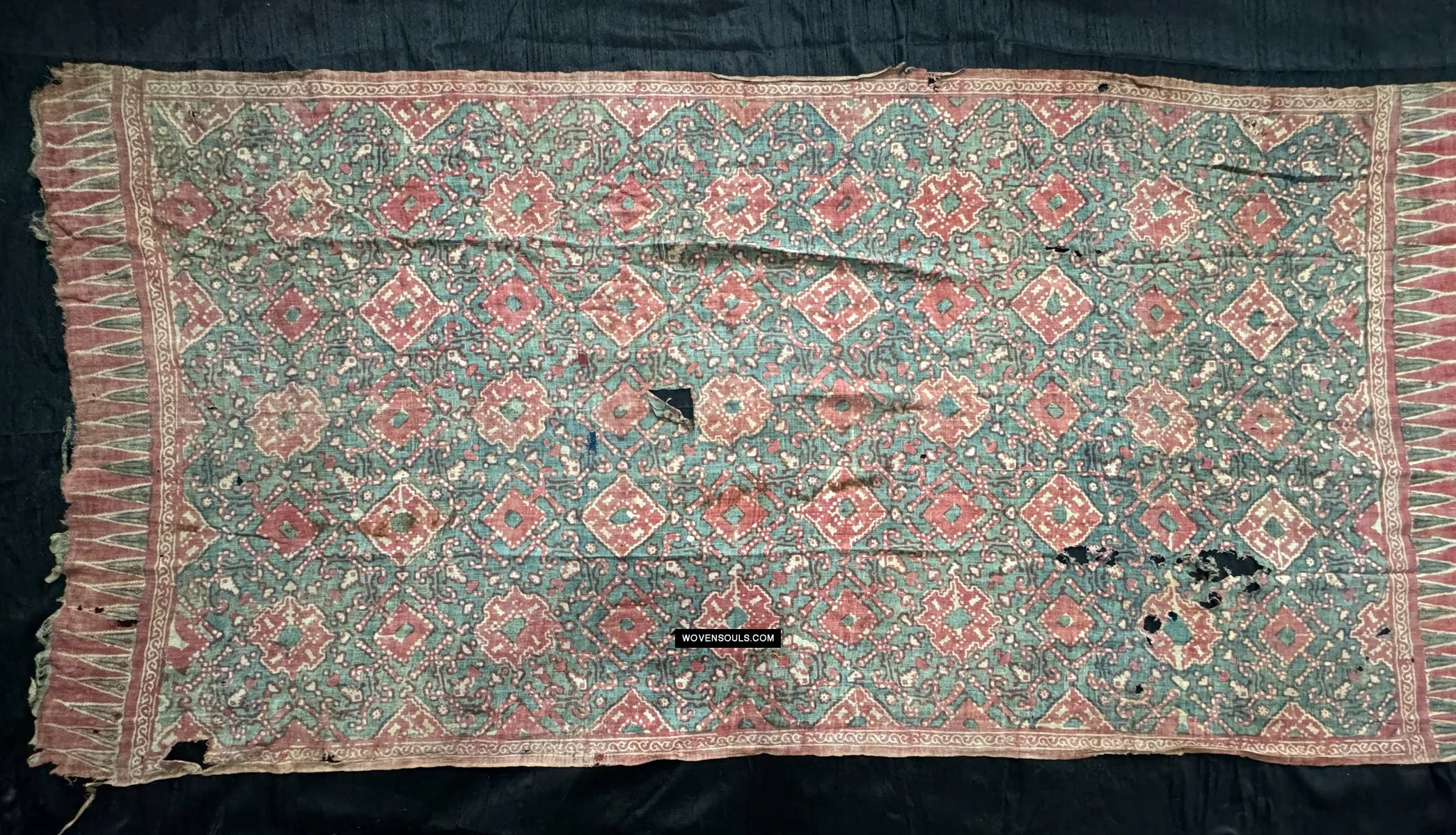 1923 Antique Indian Trade Textile Toraja - Patola Print