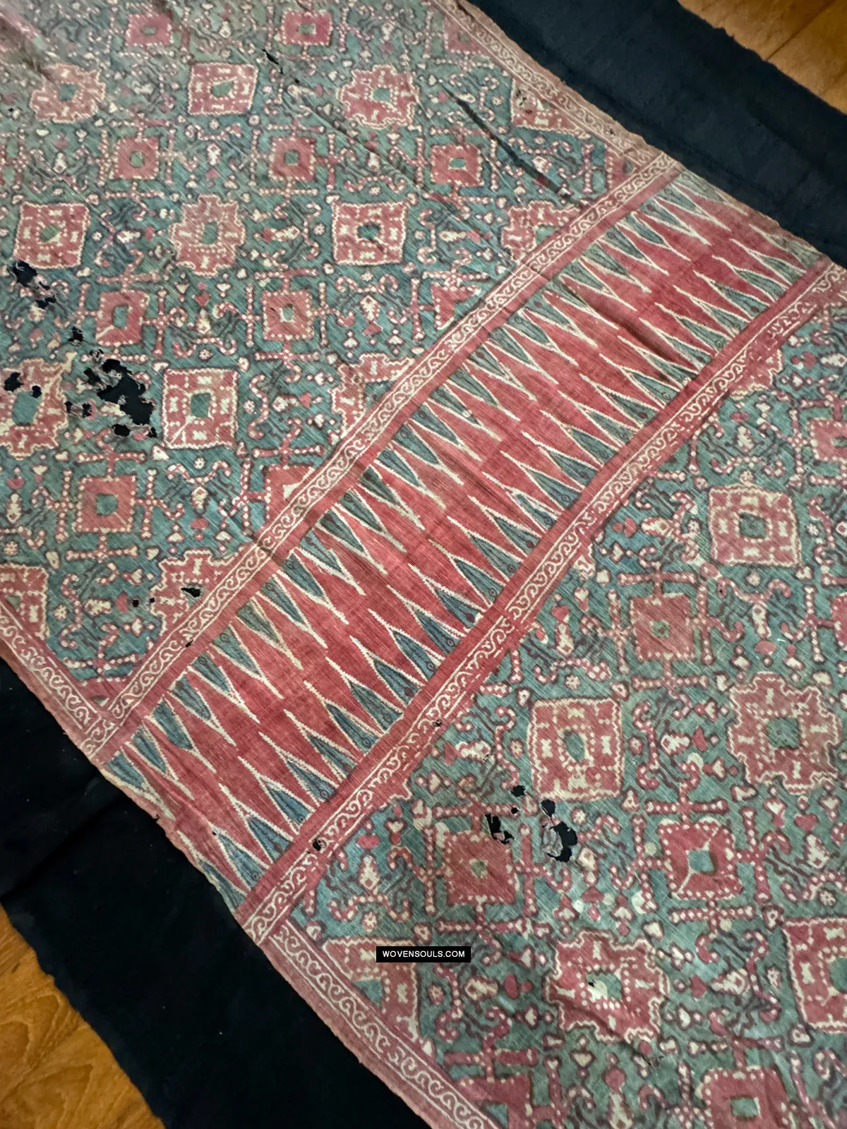 1923 Antique Indian Trade Textile Toraja - Patola Print
