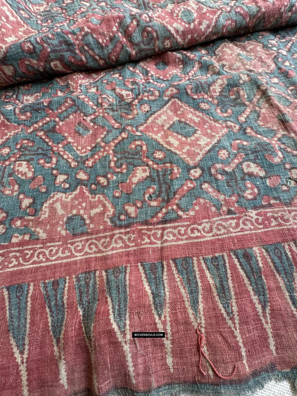 1923 Antique Indian Trade Textile Toraja - Patola Print