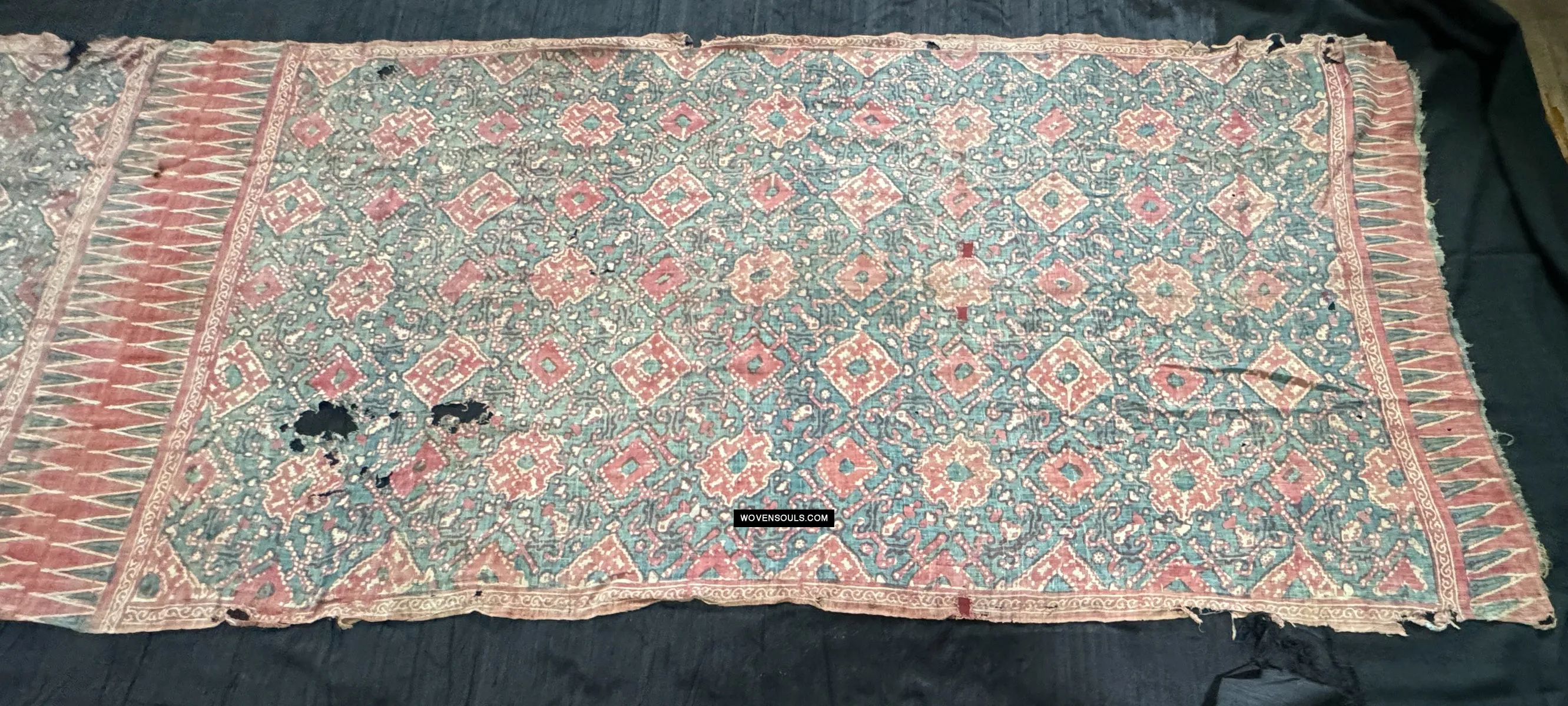 1923 Antique Indian Trade Textile Toraja - Patola Print
