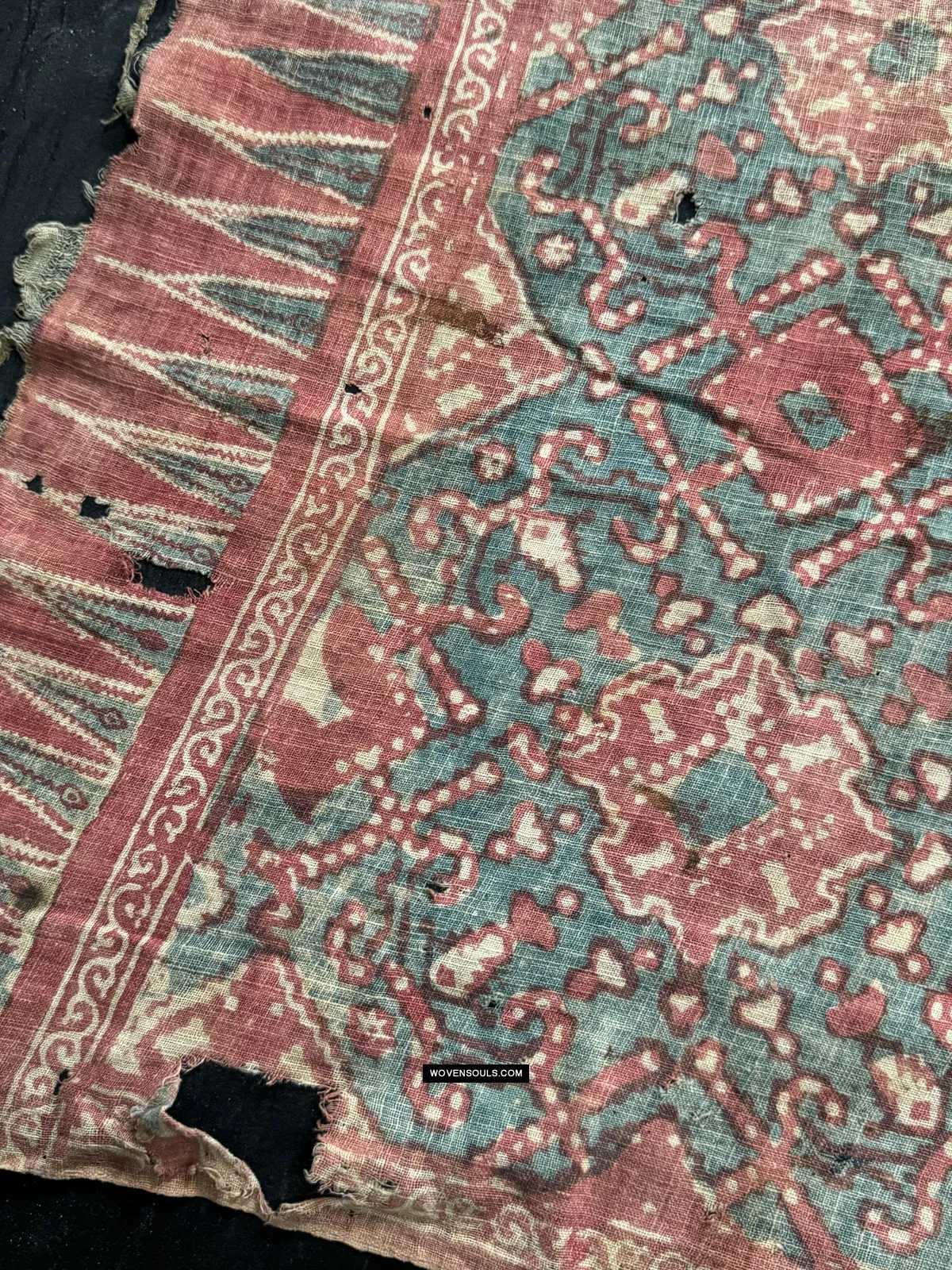 1923 Antique Indian Trade Textile Toraja - Patola Print