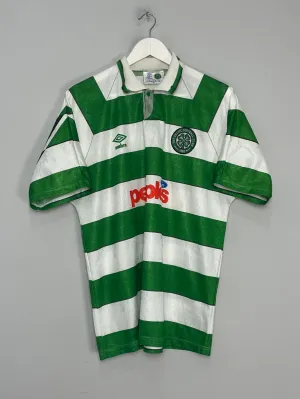 1991/92 CELTIC HOME SHIRT (M) UMBRO