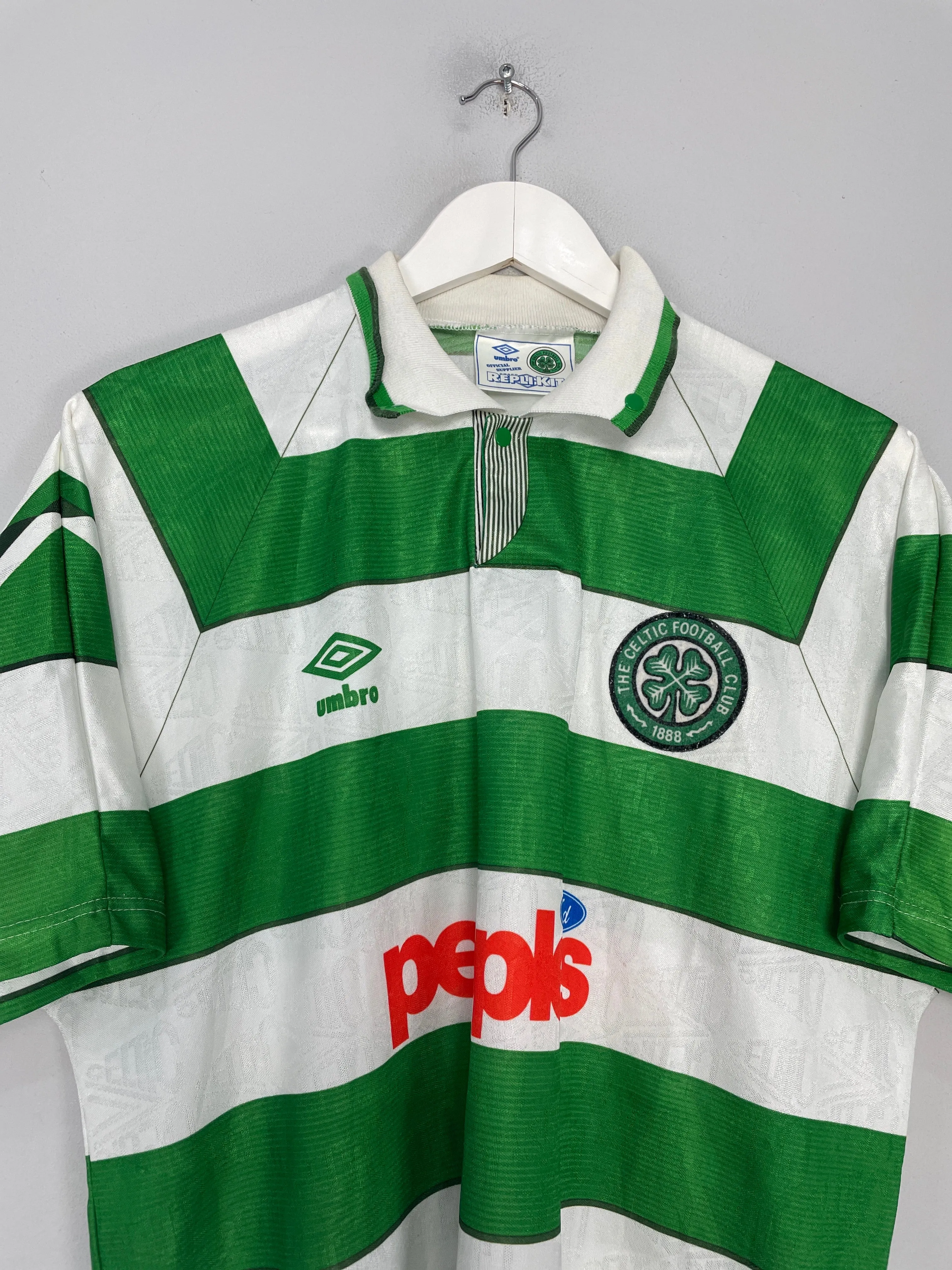 1991/92 CELTIC HOME SHIRT (M) UMBRO