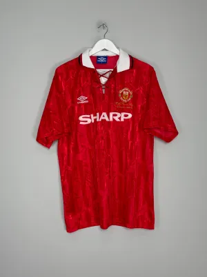 1992/94 MANCHESTER UNITED *CHAMPIONS* HOME SHIRT (XL) UMBRO