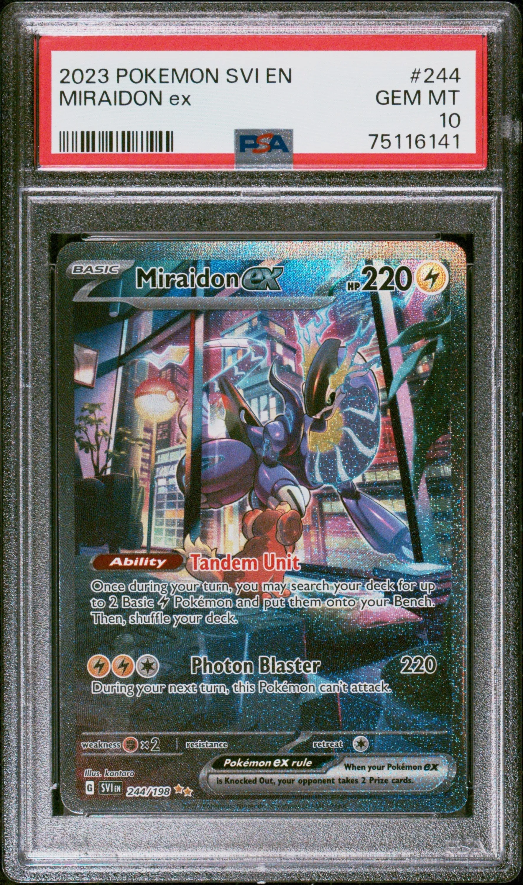 2023 Pokemon Svi En-Scarlet & Violet 244 Miraidon Ex Special Illustration Rare