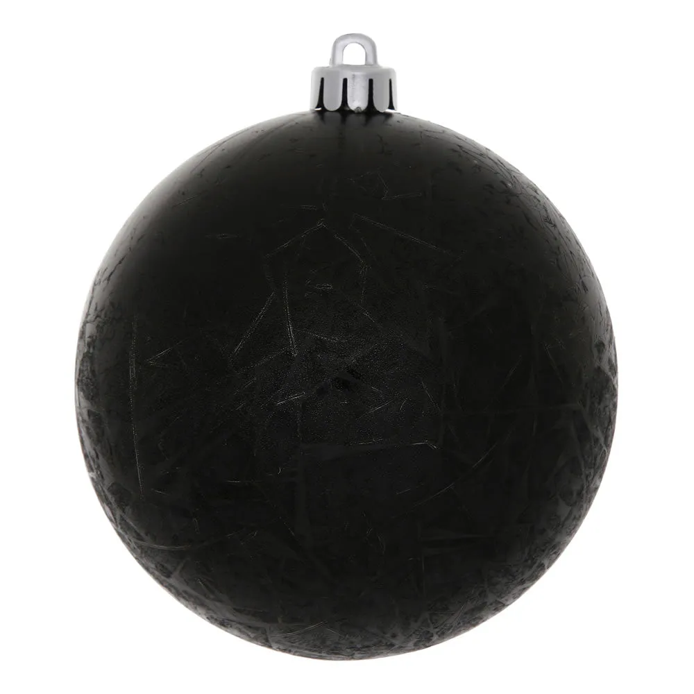 2.75" Black Crackle Ball Ornament UV Drilled 12/B