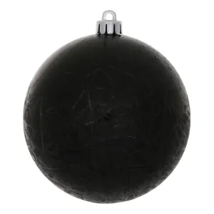 2.75" Black Crackle Ball Ornament UV Drilled 12/B