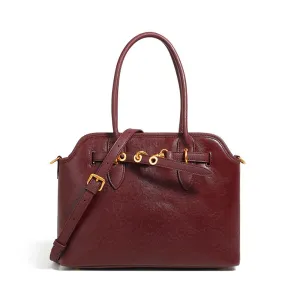 31CM leather large capacity shoulder carrying crossbody bag 2967 red