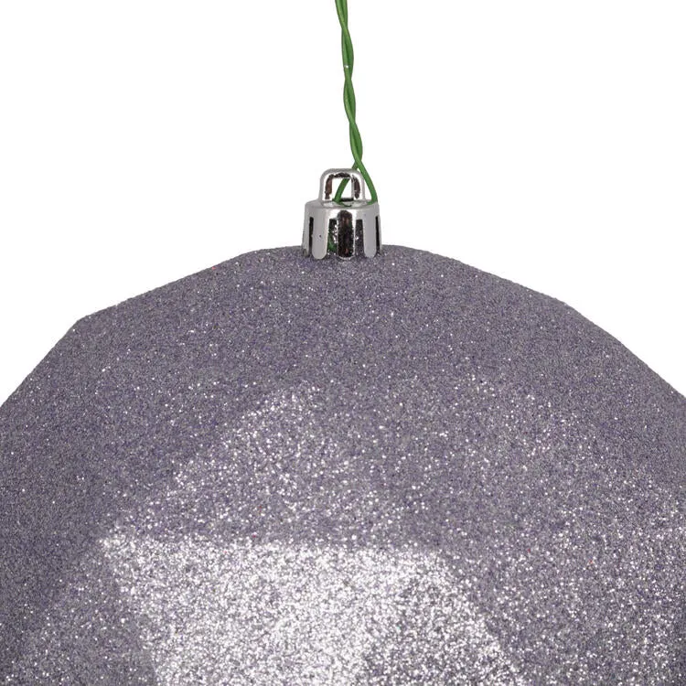 6" Lilac Glitter Geometric Balls Ornaments 4 Per Bag