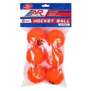 A&R Orange Street Hockey Ball Low Bounce - 6 Pack