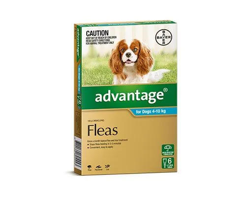 ADVANTAGE DOG 4-10KG 6PK TURQ