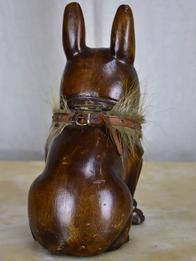 Antique French bulldog tobacco container