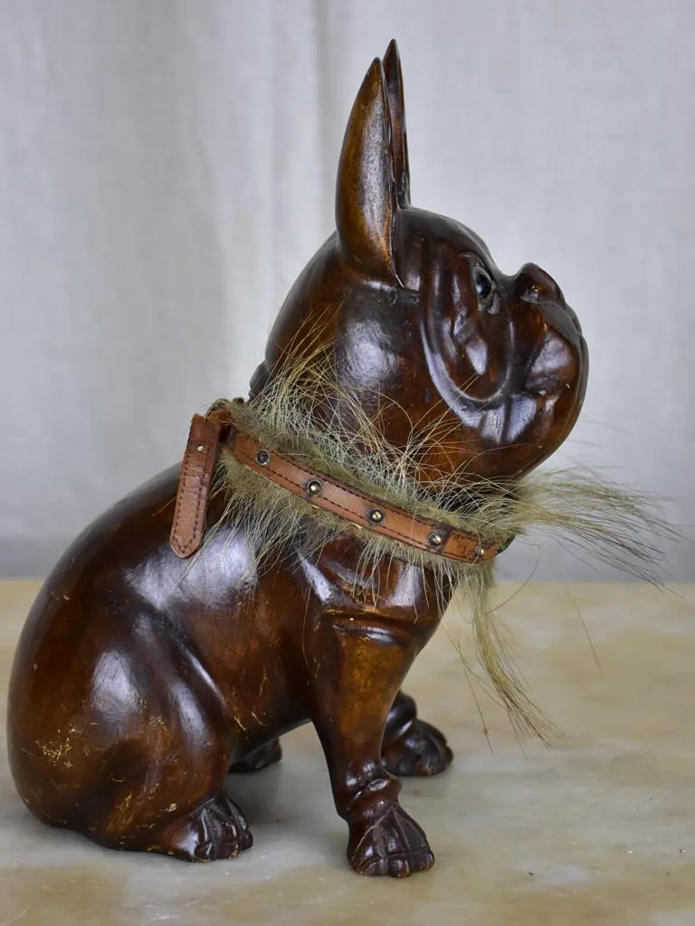 Antique French bulldog tobacco container