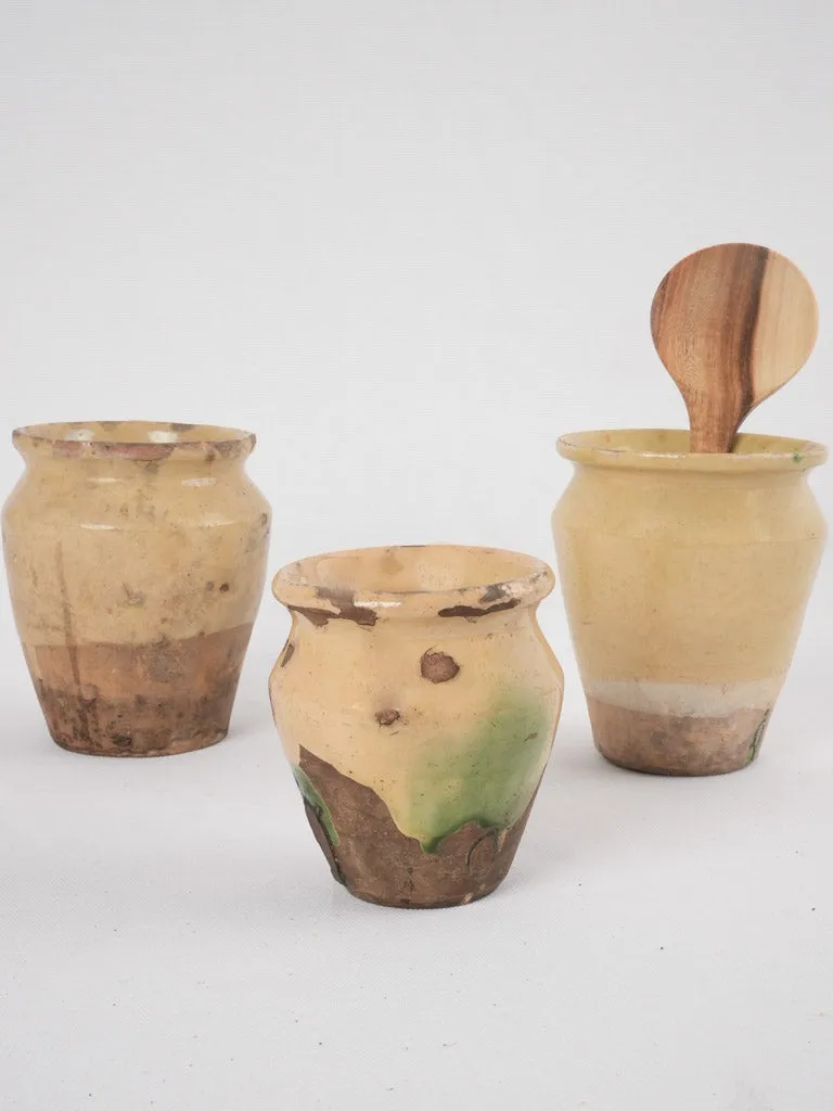 Antique French set of three little pots - 5½"
