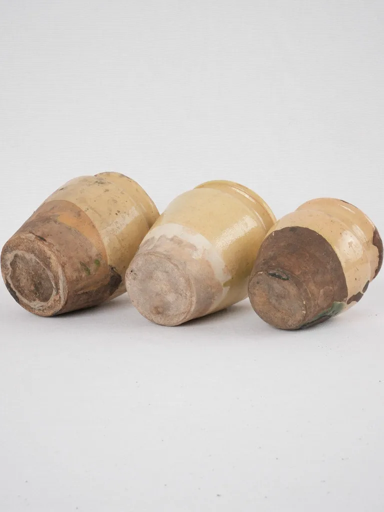 Antique French set of three little pots - 5½"