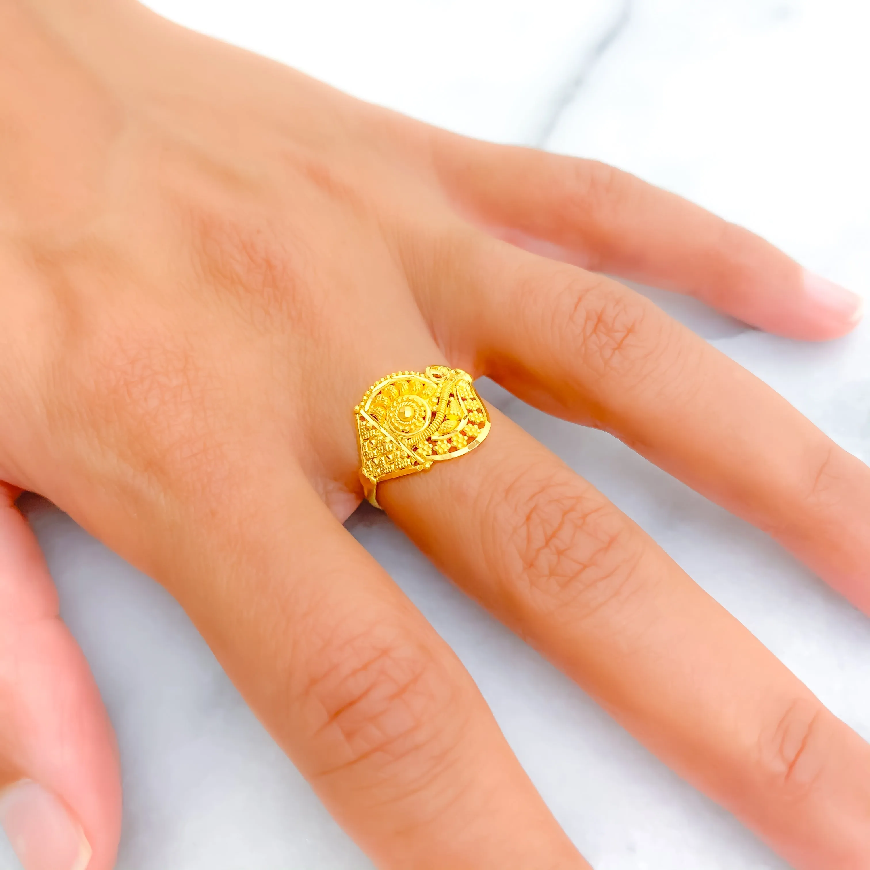 Artistic Fancy 22K Gold Ring