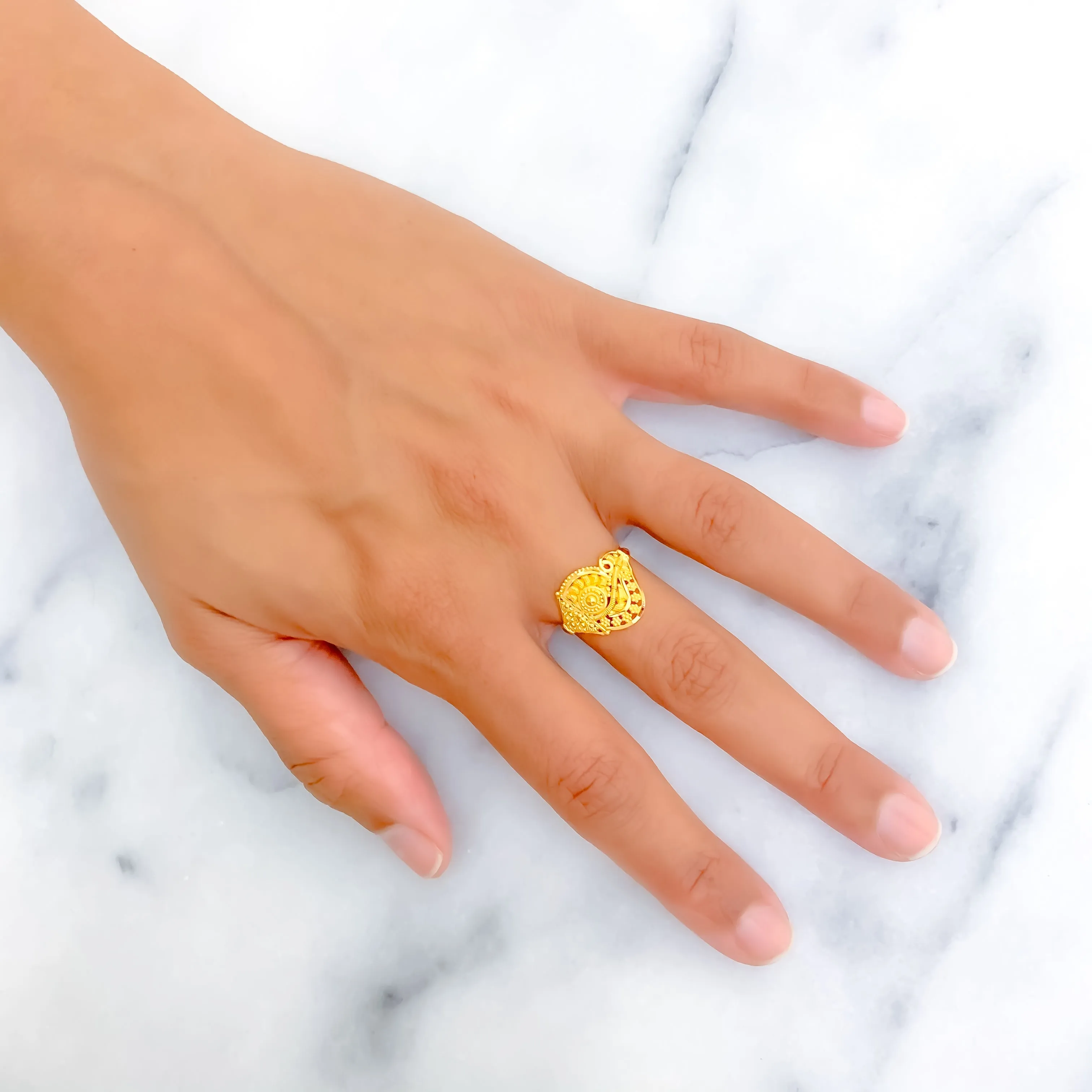 Artistic Fancy 22K Gold Ring