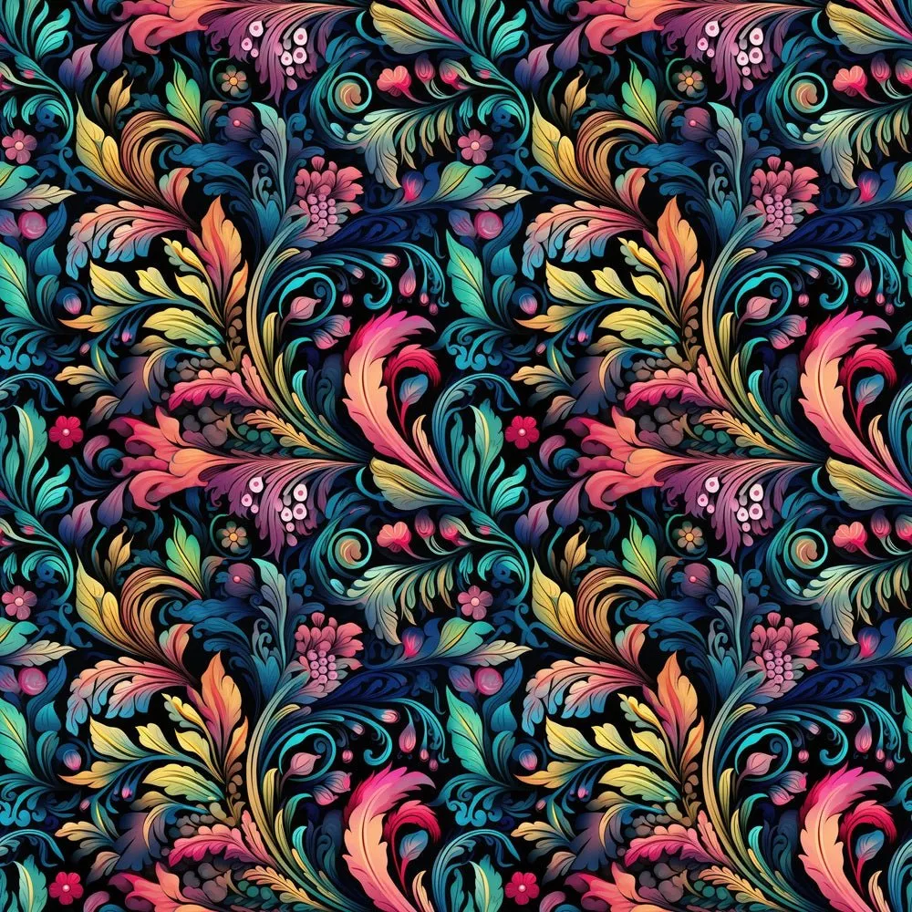 Artistic Floral Motifs Fabric