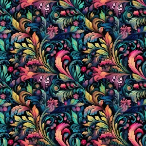Artistic Floral Motifs Fabric