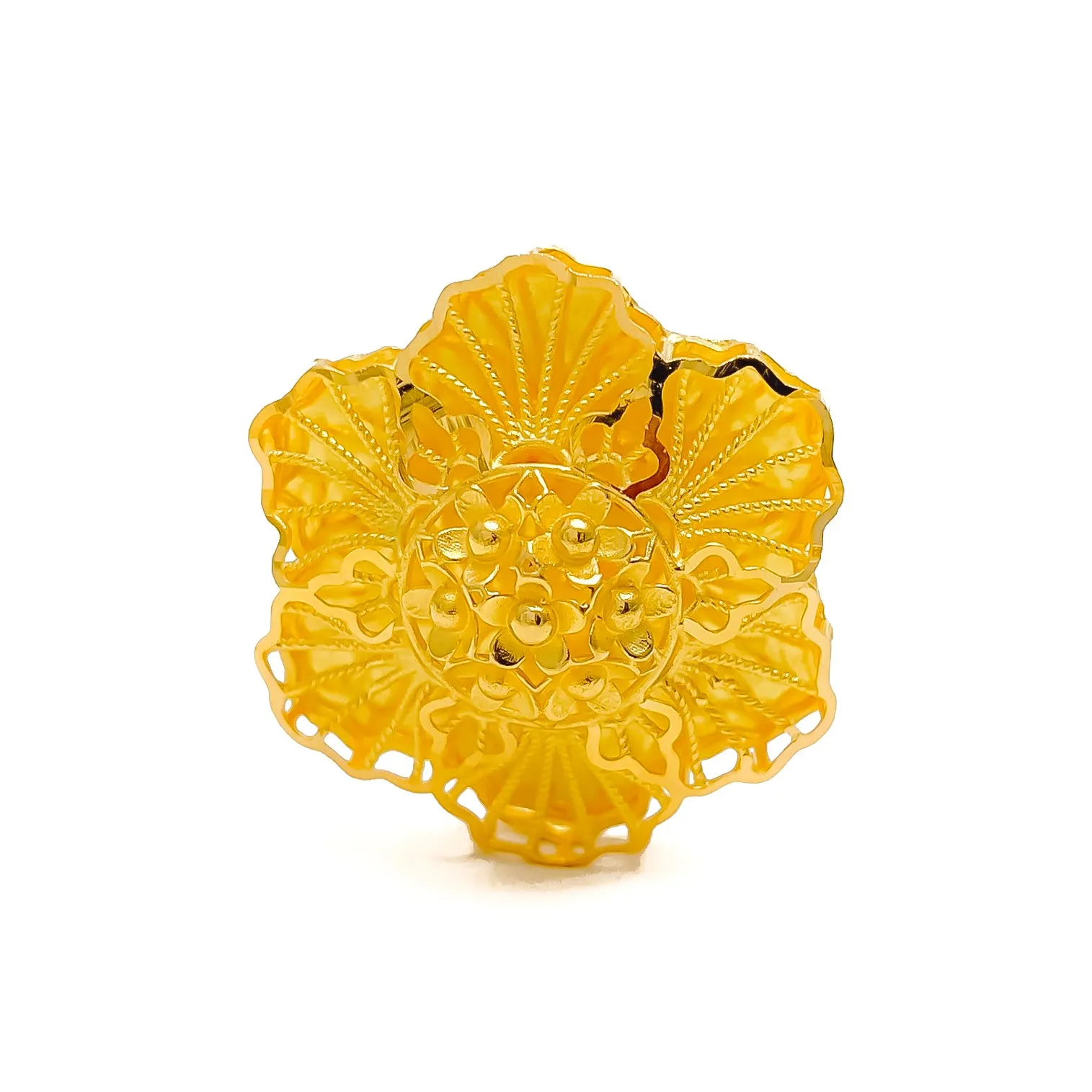 Artistic Flower 21k Gold Ring
