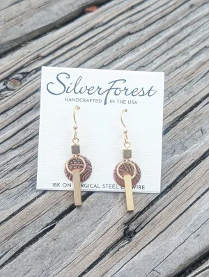 Artistic Mixed Metal Drop Earring