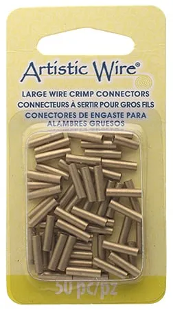 Artistic Wire Large Crimp Tubes 10mm Non-Tarnish  For 14ga 50pcs