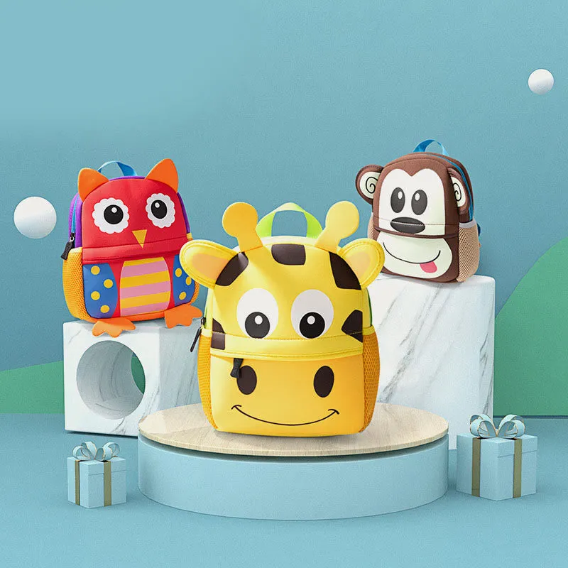 Backpack For Kids Cute Cartoon Animal Pattern Nylon Schoolbag