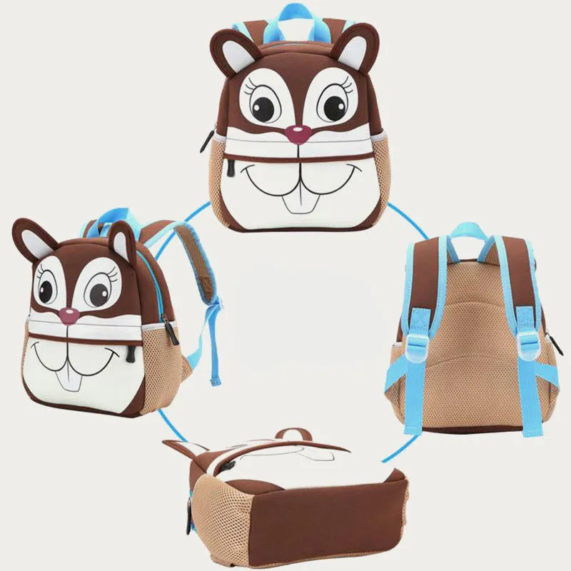 Backpack For Kids Cute Cartoon Animal Pattern Nylon Schoolbag