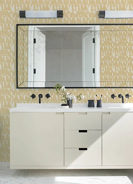Bancroft Gold Artistic Stripe Wallpaper