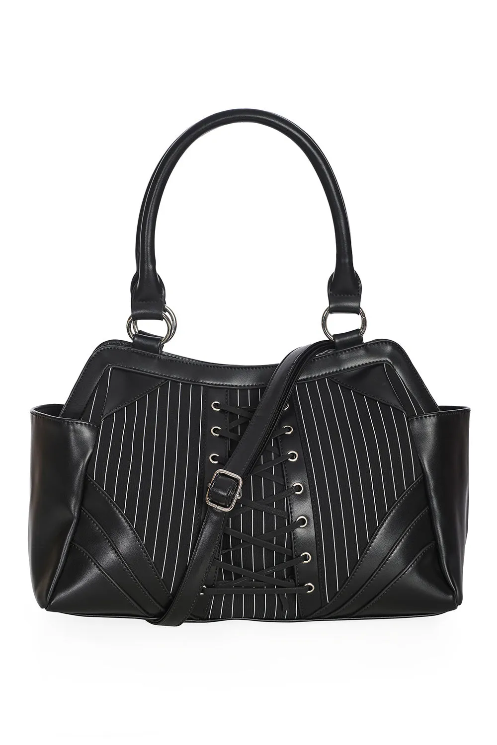 Banned Alternative BLACK CORE PINSTRIPE TOTE BAG