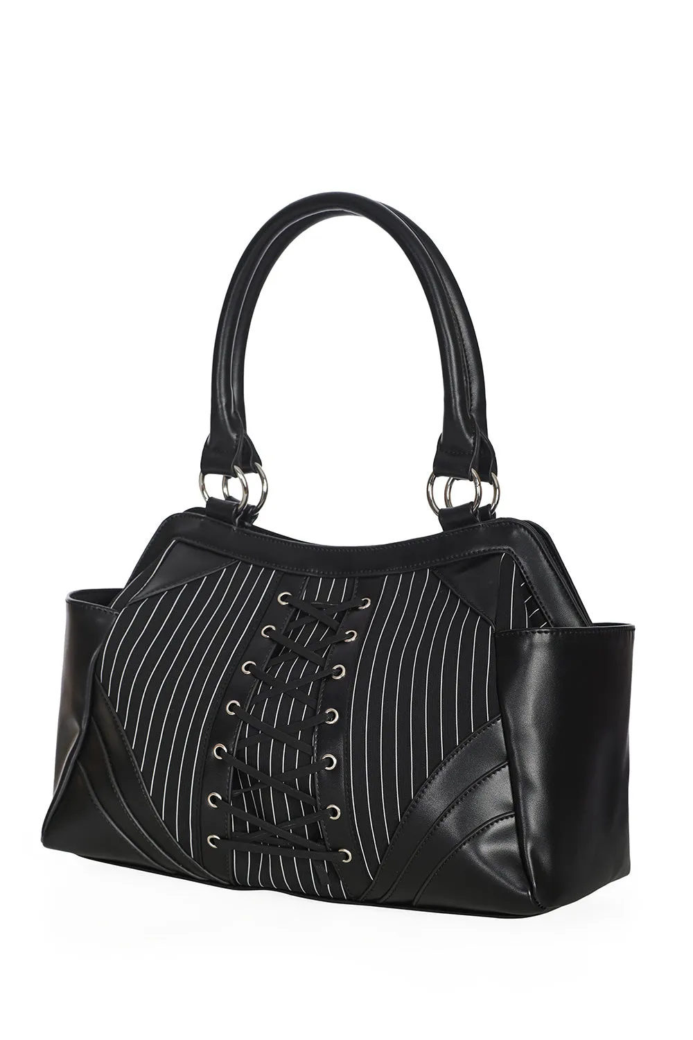 Banned Alternative BLACK CORE PINSTRIPE TOTE BAG