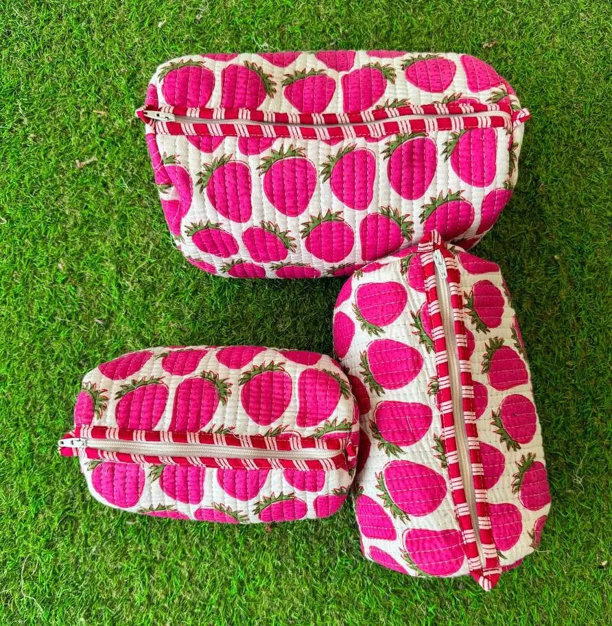 Berry Quilted Bag -Medium