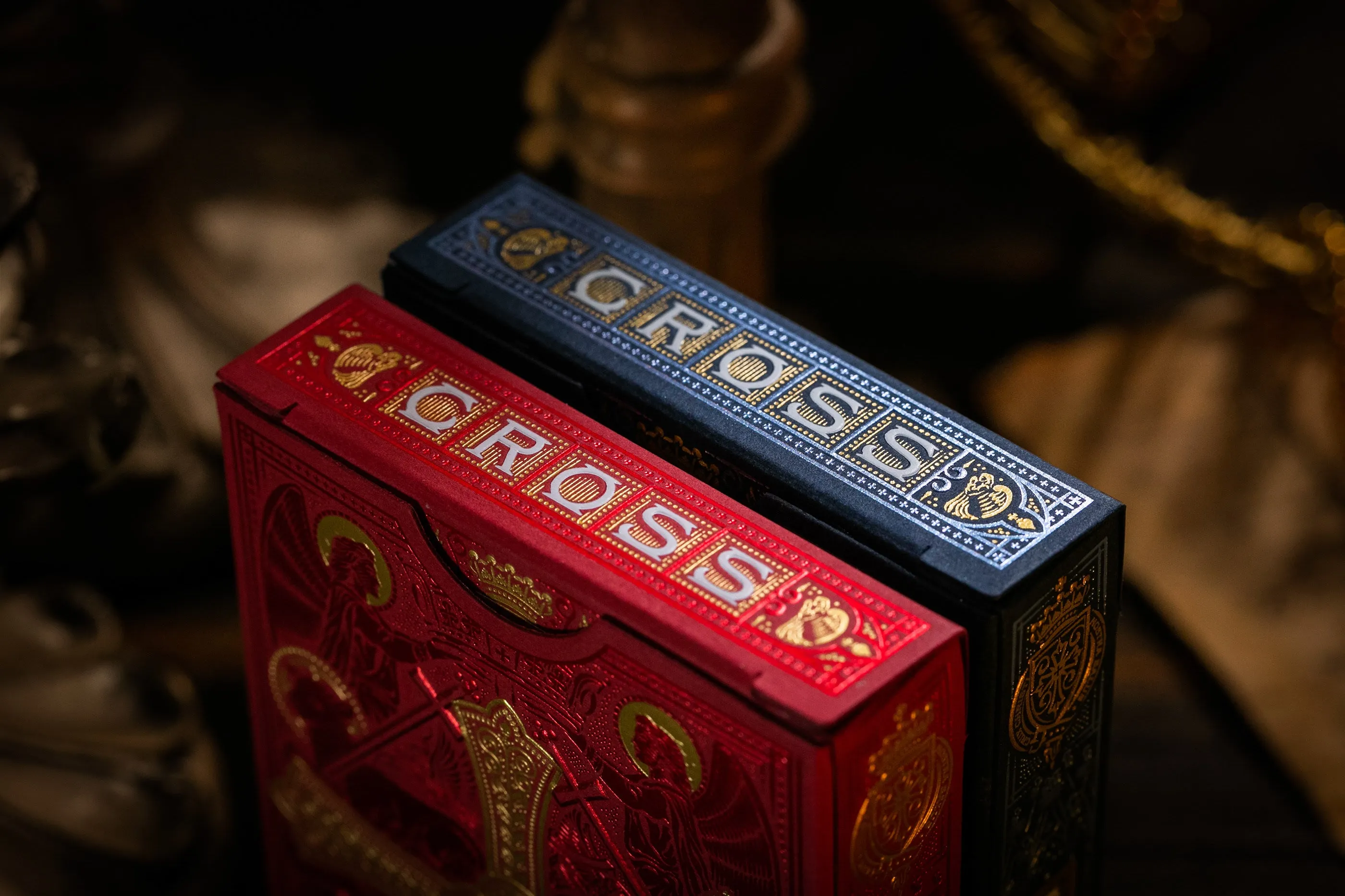 Blue Gilded Admiral Angels Cross Playing Cards - 1 of 150