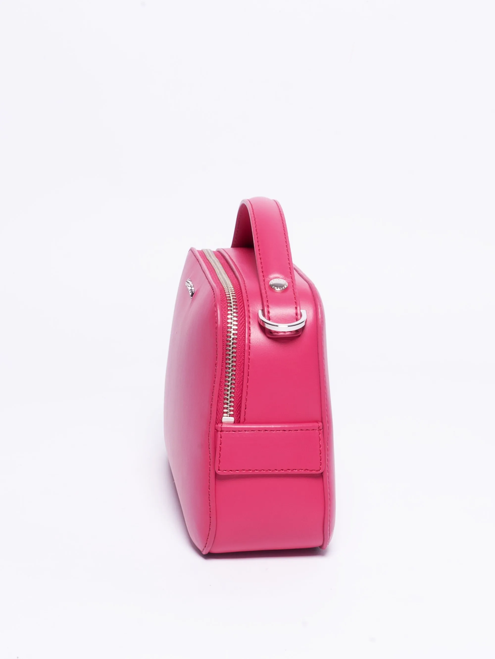 Borsa a Mano Chéri in Pelle Liscia Lampone