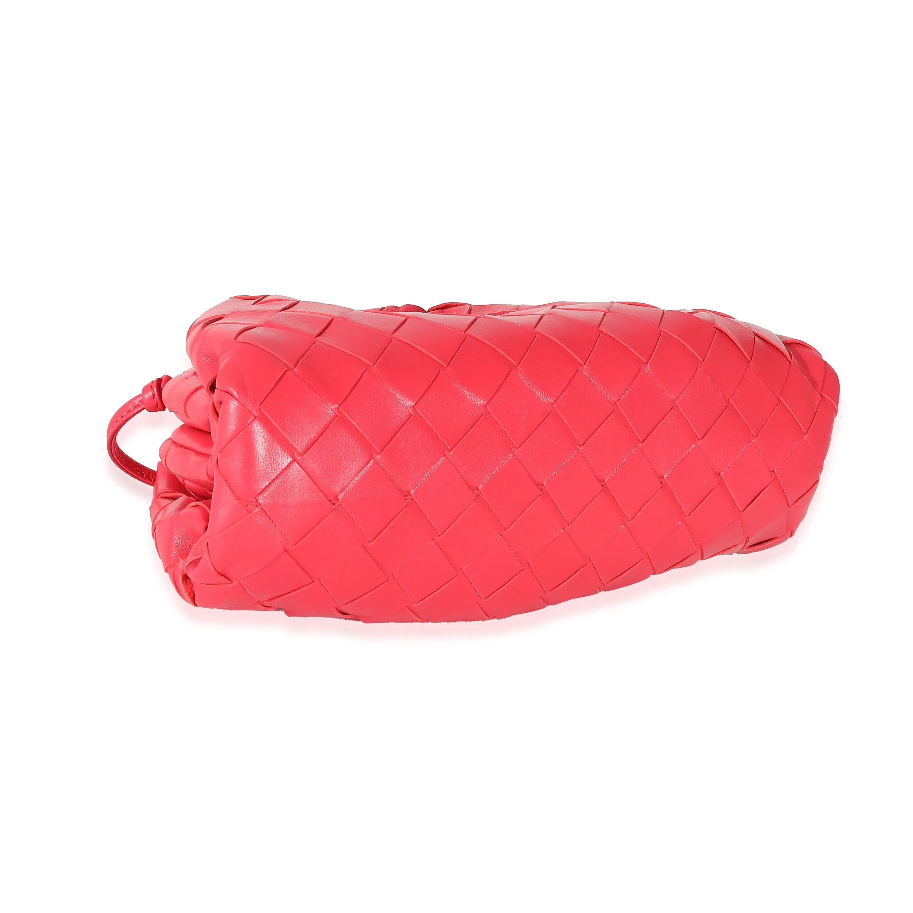 BOTTEGA VENETA Raspberry Intrecciato Lambskin Mini Pouch