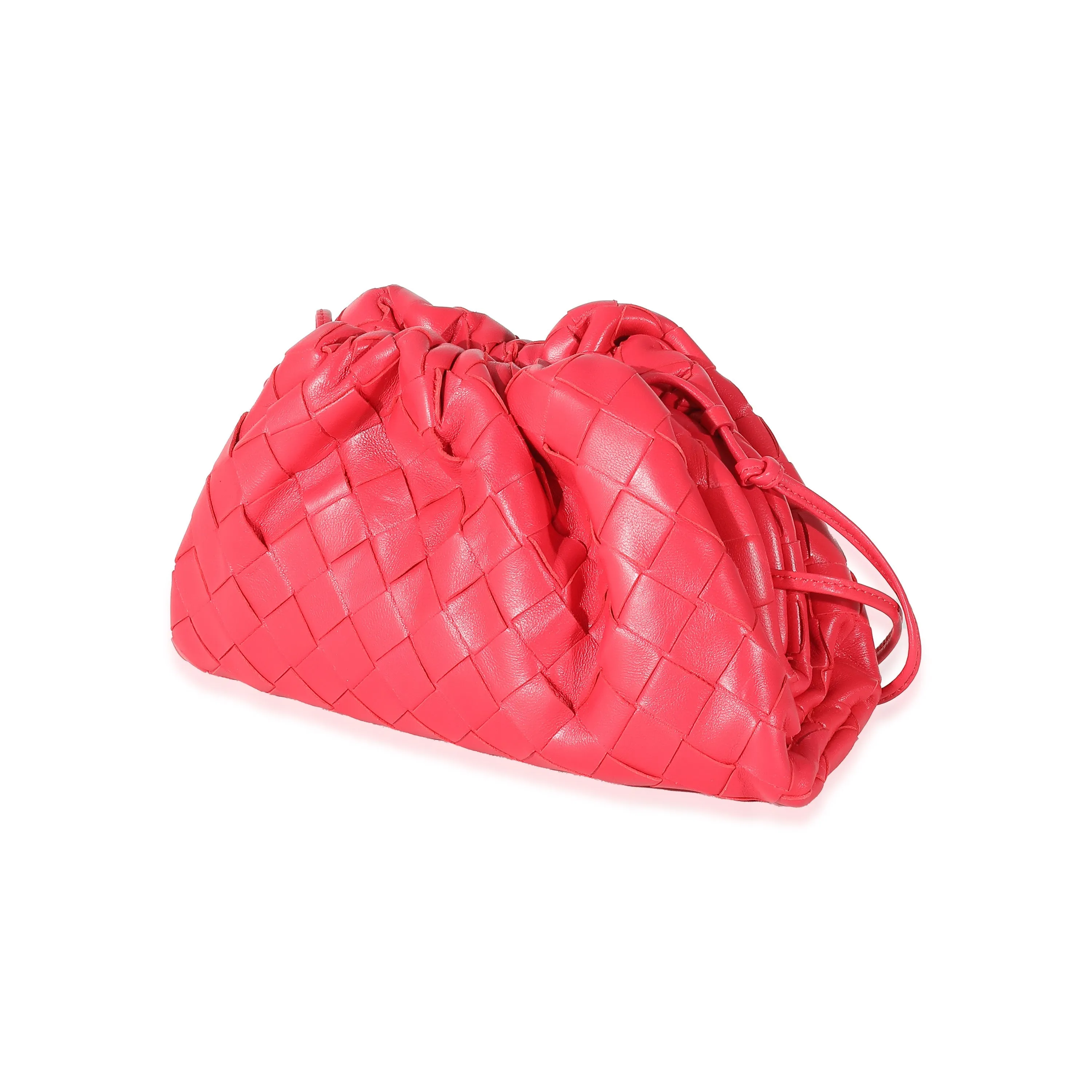 BOTTEGA VENETA Raspberry Intrecciato Lambskin Mini Pouch