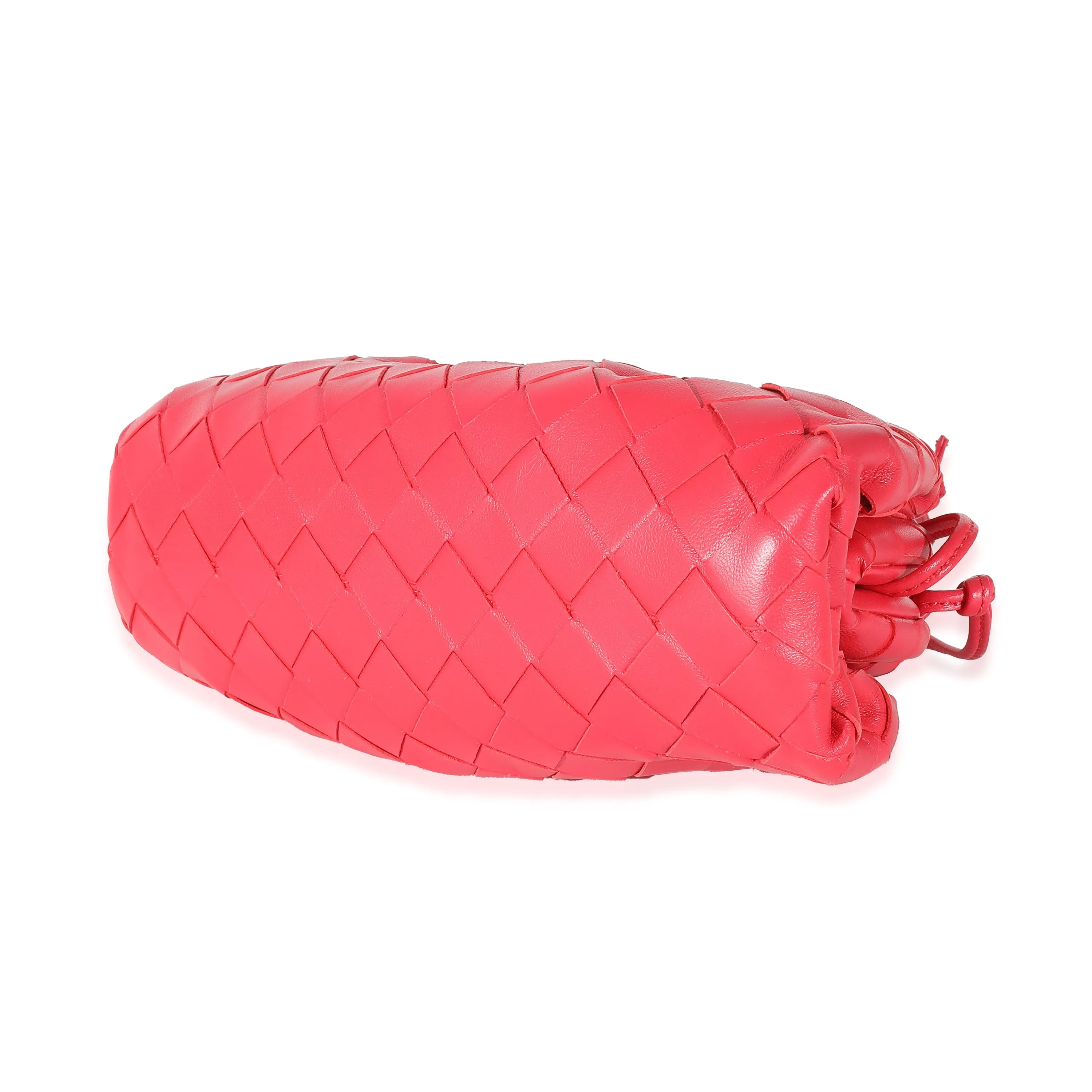 BOTTEGA VENETA Raspberry Intrecciato Lambskin Mini Pouch