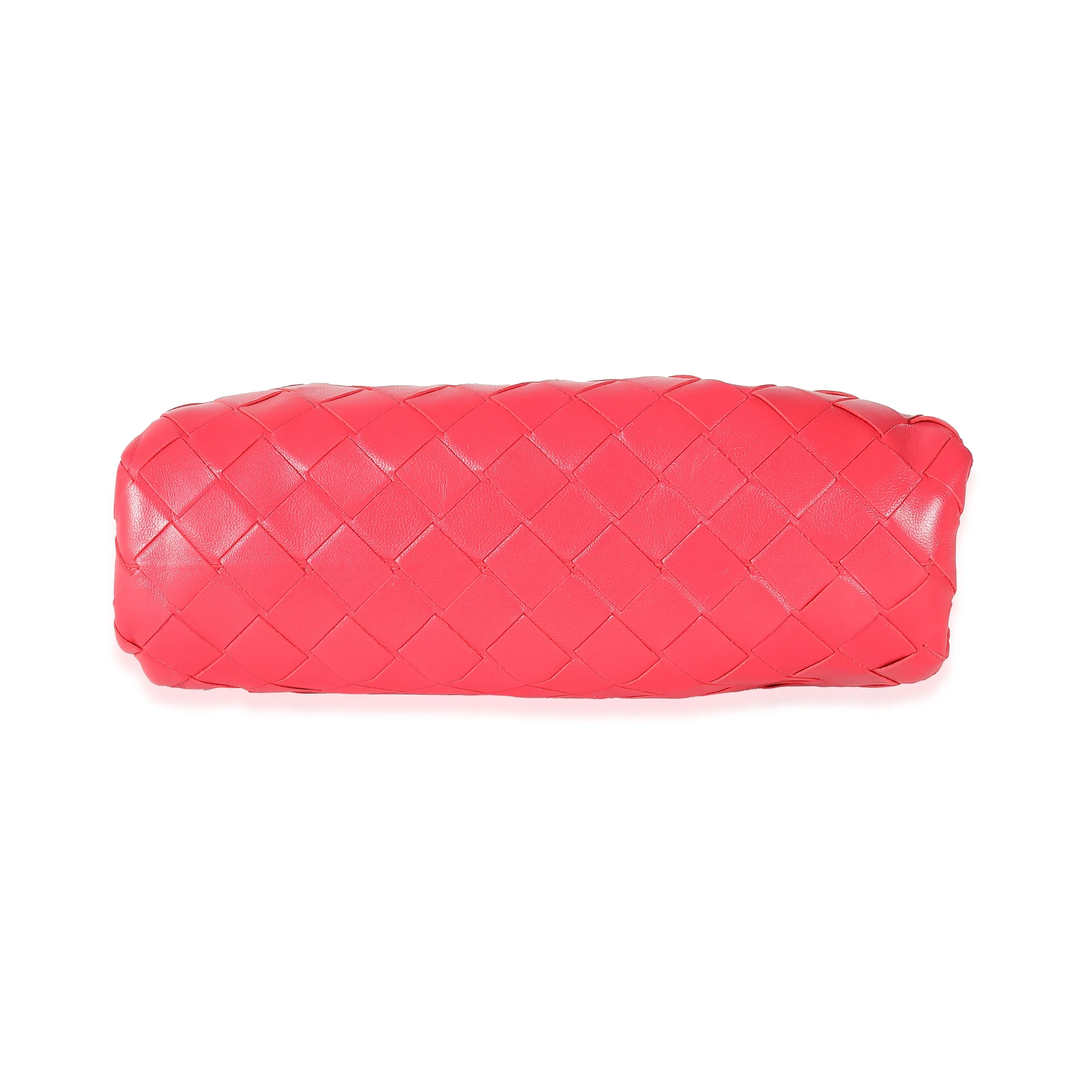 BOTTEGA VENETA Raspberry Intrecciato Lambskin Mini Pouch