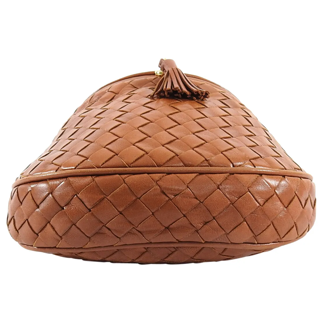 Bottega Veneta Vintage Tan Intrecciato Leather Small Creel Crossbody Bag