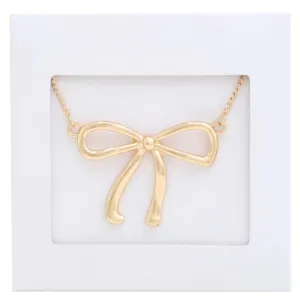 Bow Pendant Metal Necklace