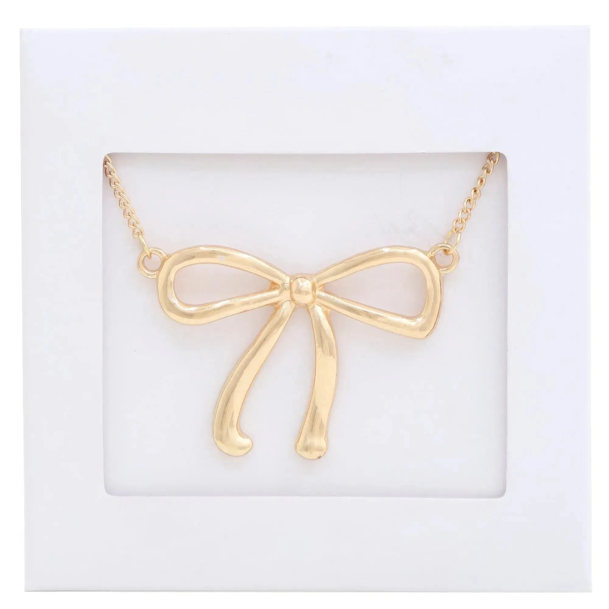 Bow Pendant Metal Necklace