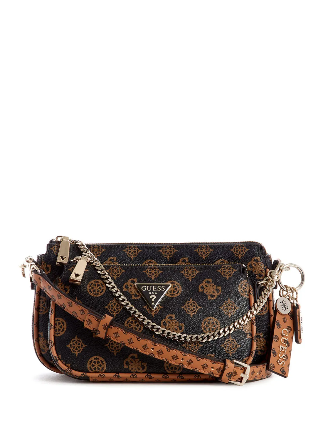Brown Logo Arie Crossbody Pouch Bag