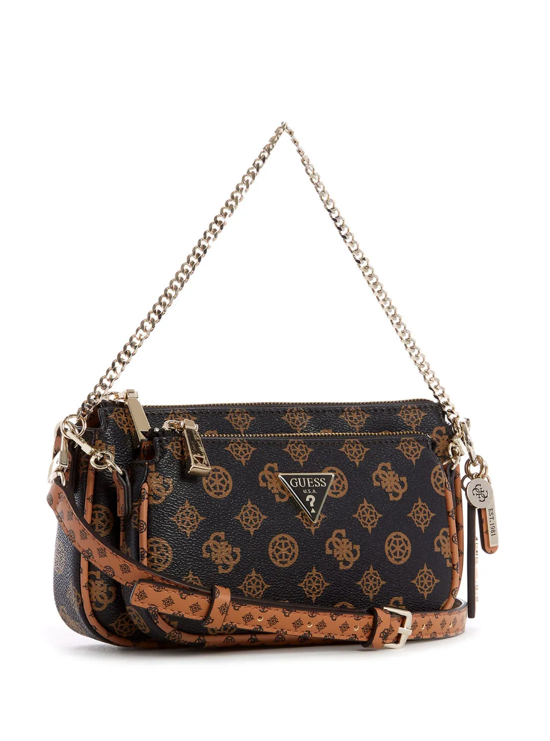 Brown Logo Arie Crossbody Pouch Bag