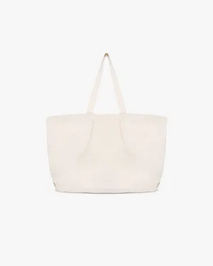 Canvas Pleat Large Tote - Pistachio Shell