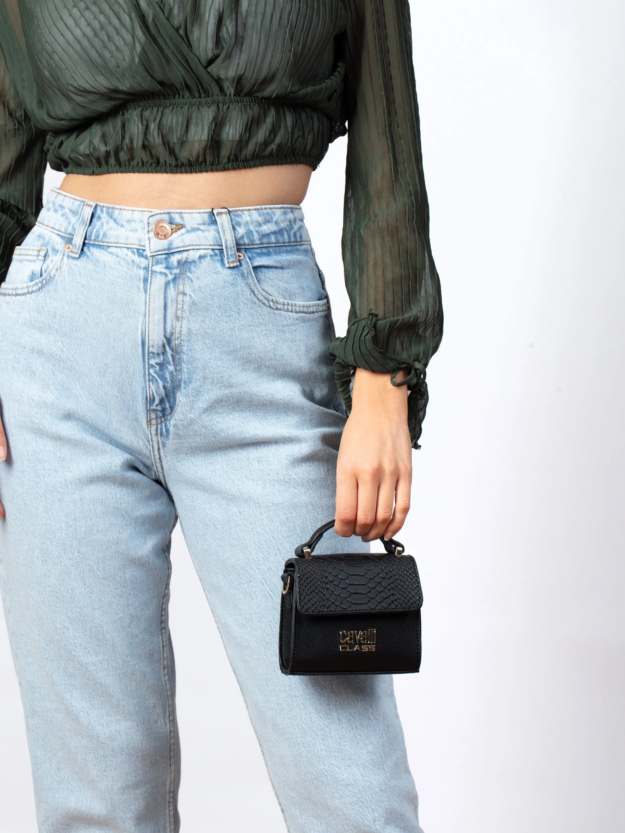 Cavalli Class AMALFI  Mini Black Fashion Crossbody Bag