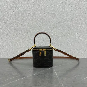 CE Mini Vanity Case In Triomphe Canvas Tan For Women 4in/9cm 10J762CZ1.04LU