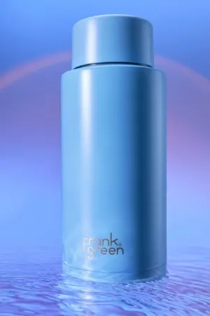 Ceramic Reusable Bottle Sky Blue With Straw Lid 34oz